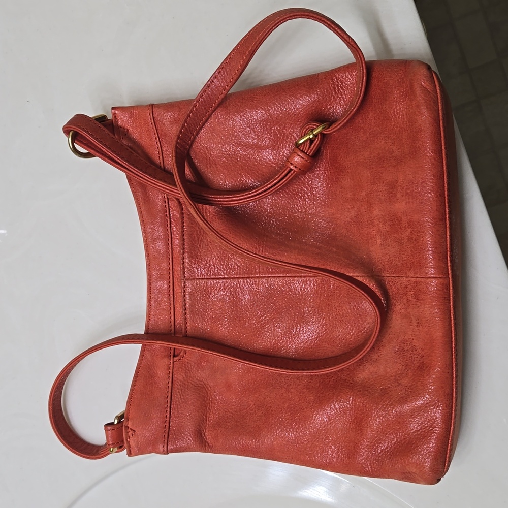 HOBO Cambel Buffed Leather Crossbody Bag Medium Size Chili Red